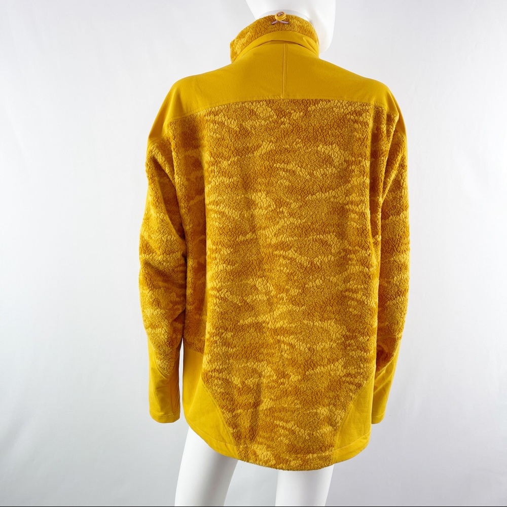 NEW Outdoor Voices Size L Mustard Yellow Fleece Full Zip Jacket in Cider Cloud - Picture 9 of 12